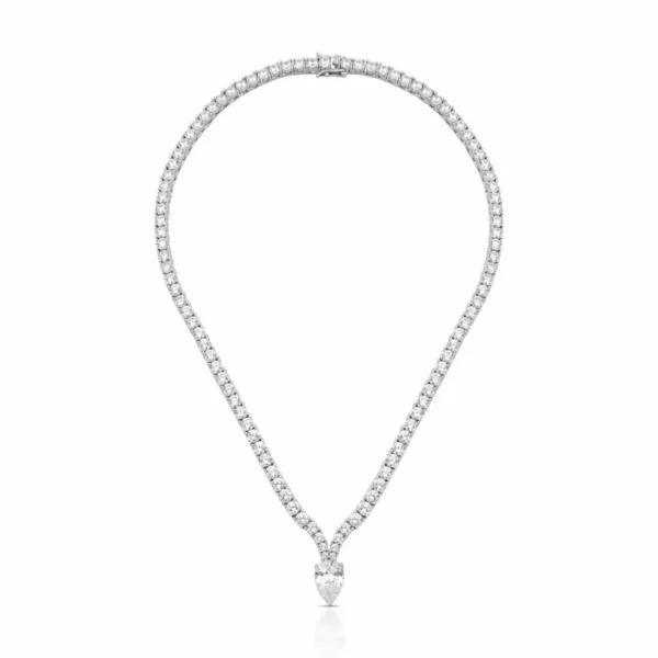 Colar Riviera Luxo Head Snake 40 cm Banhado em Ródio Branco