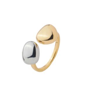 Anel Ajustável Duo Rocket Banhado em Ouro 18k e Prata 925 Maxi