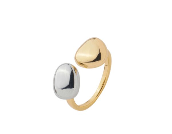 Anel Ajustável Duo Rocket Banhado em Ouro 18k e Prata 925 Maxi