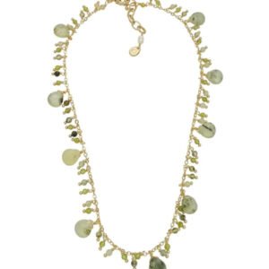Colar Green Prehni - Dourado Prehnita