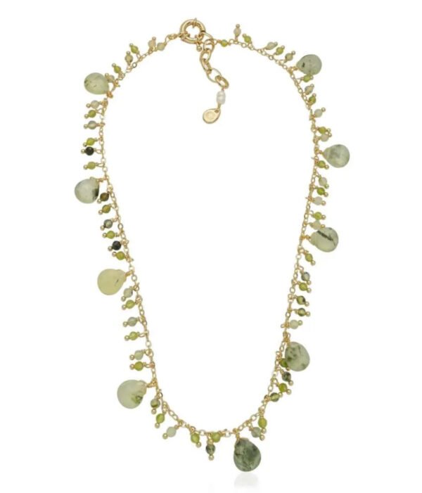 Colar Green Prehni - Dourado Prehnita