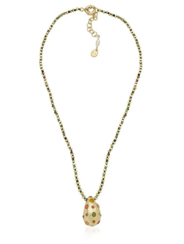 Colar Green Mix Drop - Dourado Tesouro Verde Vermelho