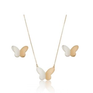 Conjunto Colar E Brinco Butterfly - Dourado Mix De Banho