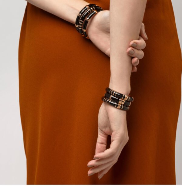 Bracelete Black Line - Dourado Preto - Imagem 2