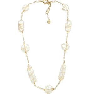 Colar Metal Hug - Dourado Perola Branca