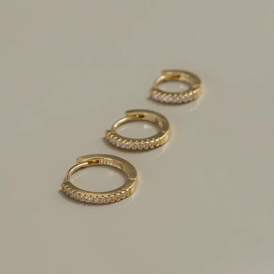 trio argolas cravejadas