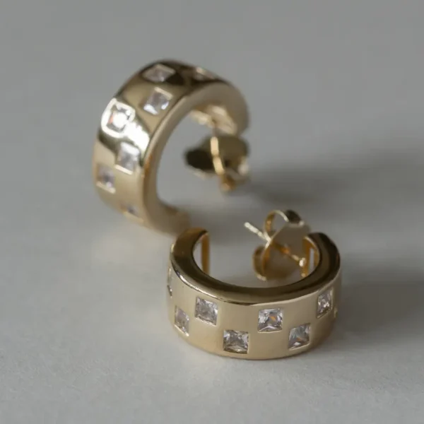 Argola grossa zircônias