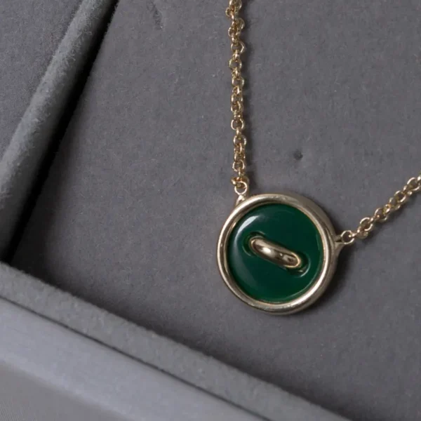 Colar Botão Resina Verde