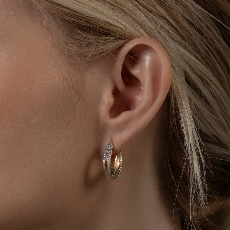 brinco detalhado cravejado