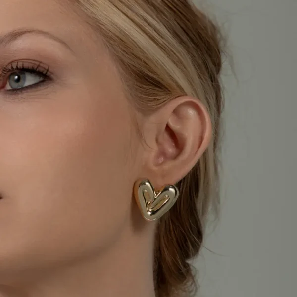 Brinco coração eletroformação