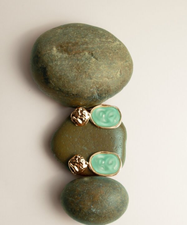 Brinco Turquesa com Dourado