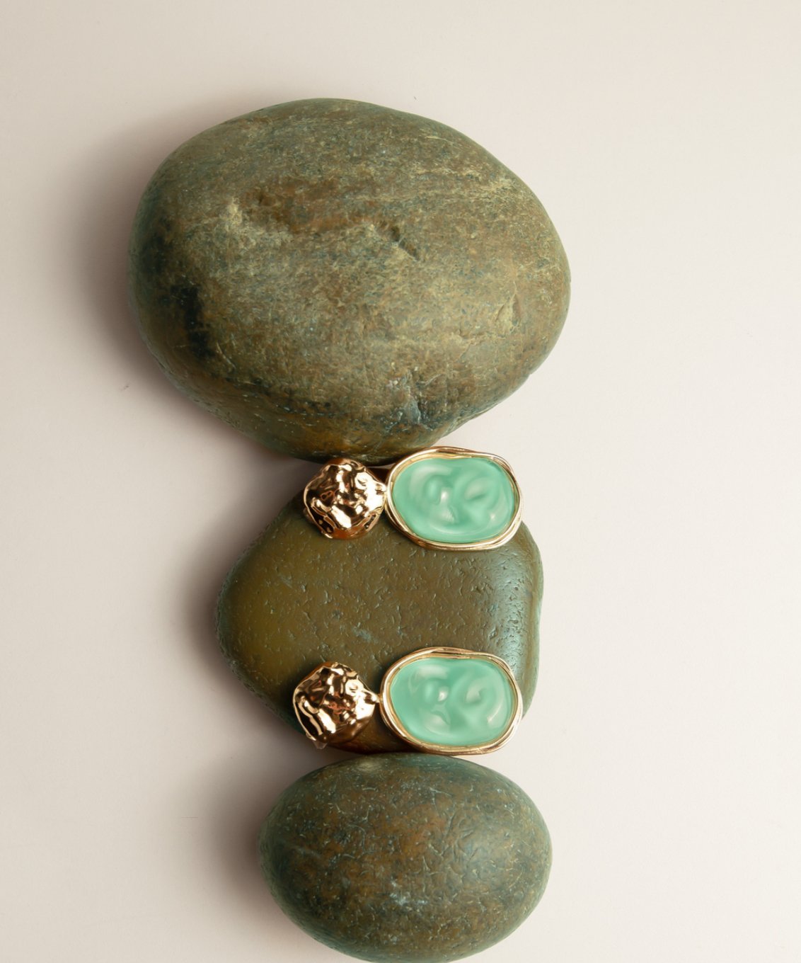 Brinco Turquesa com Dourado